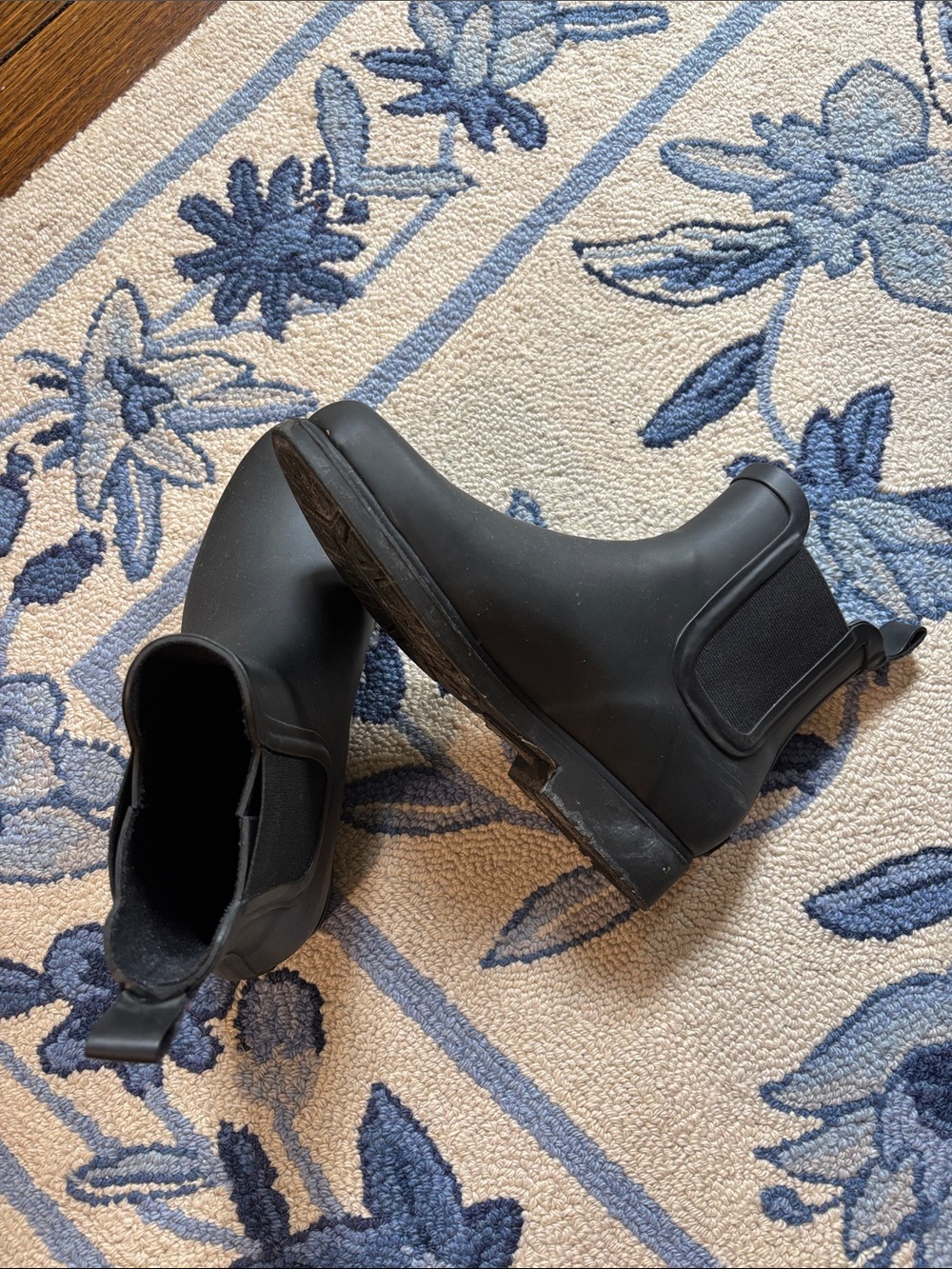 Matte Black Chelsea Rain Boots JCrew factory